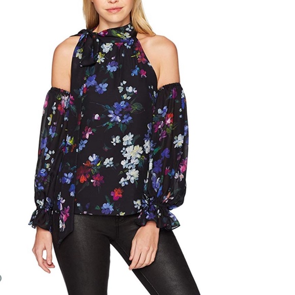 Milly Tops - Milly Viola Silk Cold-Shoulder Top